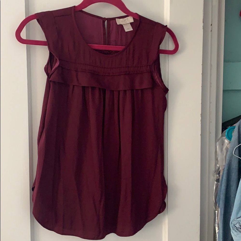 Maroon blouse with button back